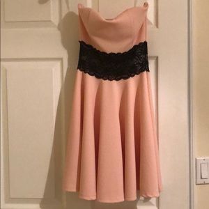 Tube top dress with lace waist